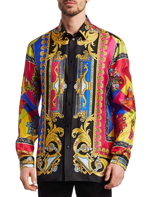 versace men's long sleeve shirt|authentic Versace shirt.